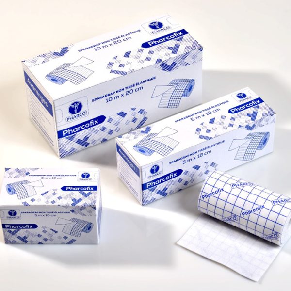 SPARADRAP PHARCOFIX 5CM*5M ET 10CM*5M ET 10CM*10M ET 10M*20CM ET 5M*18CM